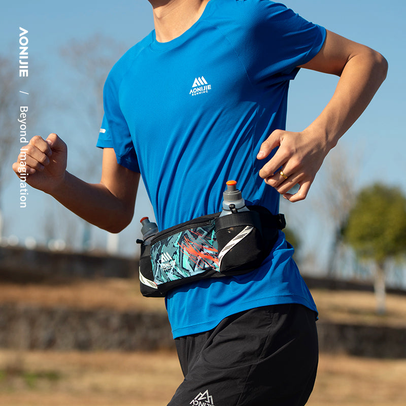 [ US Only ] AONIJIE Running Belt with 2 Bottles - W8125