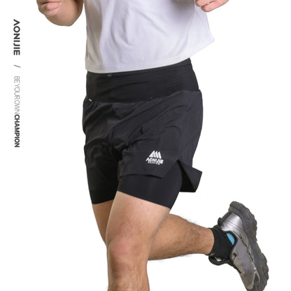 AONIJIE Men's Trail Running Waist Pack Shorts -FM5257