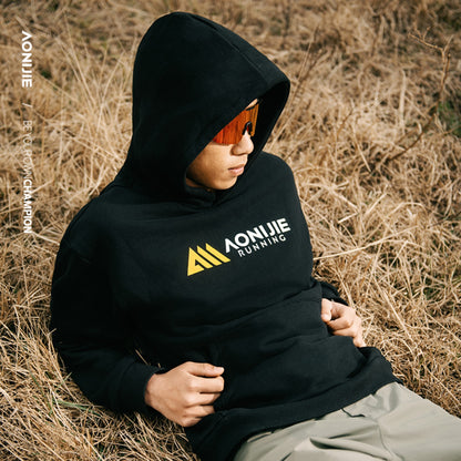 AONIJIE  Classic Black Athletic Hoodie - FM5227