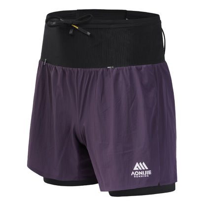 AONIJIE Men's Trail Running Waist Pack Shorts -FM5257