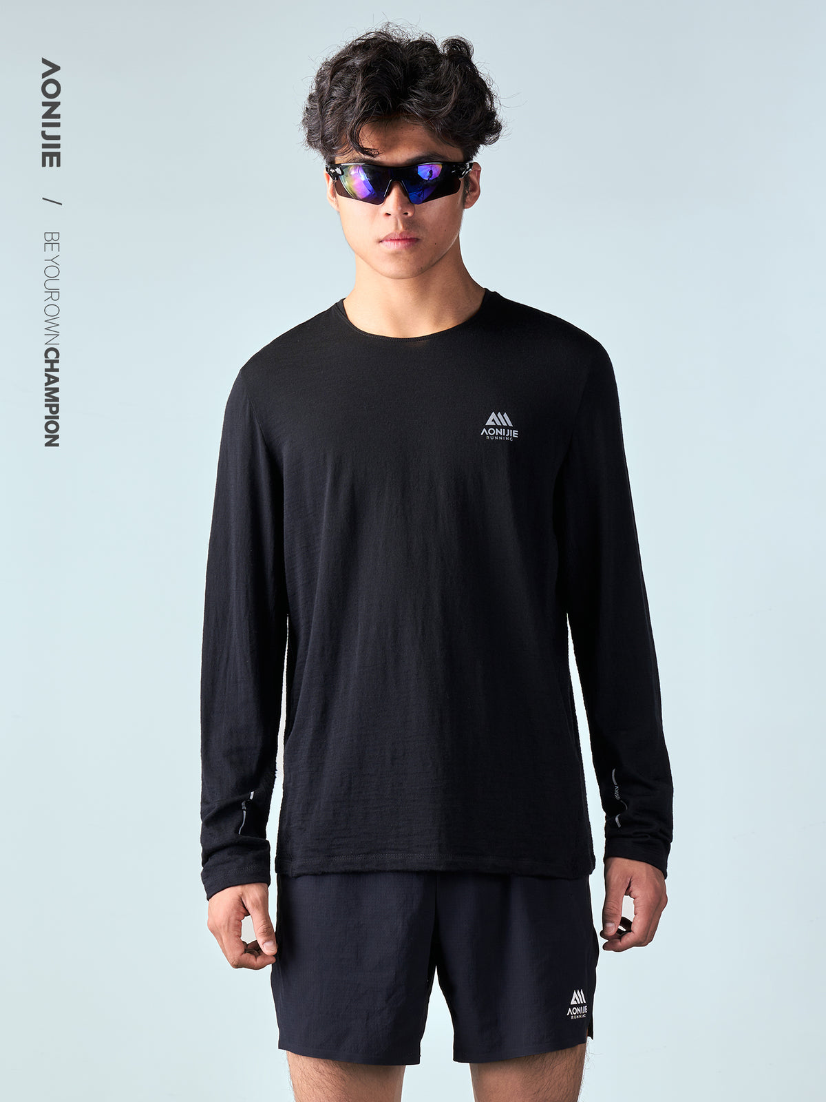 AONIJIE Men's Merino Wool Long-Sleeve Top -FM5270