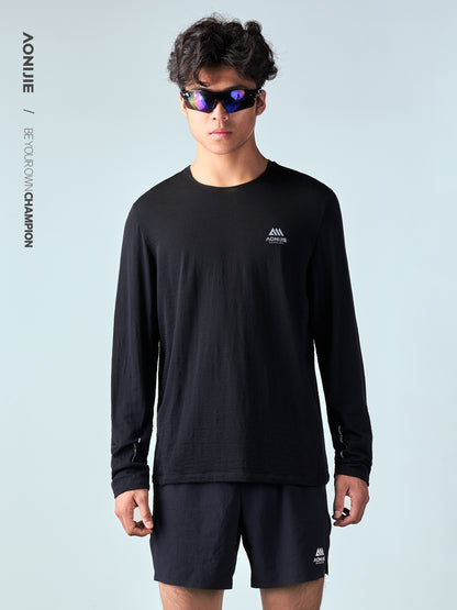 AONIJIE Men's Merino Wool Long-Sleeve Top -FM5270
