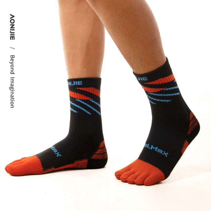 AONIJIE One Pair Crew Athletic Five-Toe Socks -E4846