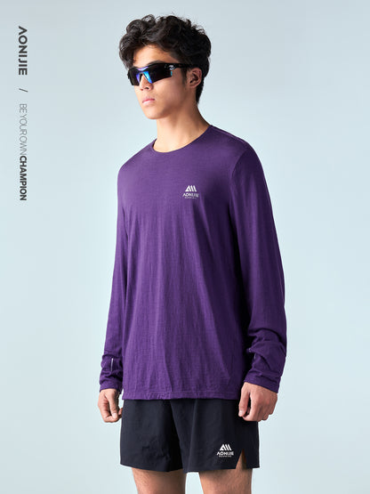 AONIJIE Men's Merino Wool Long-Sleeve Top -FM5270