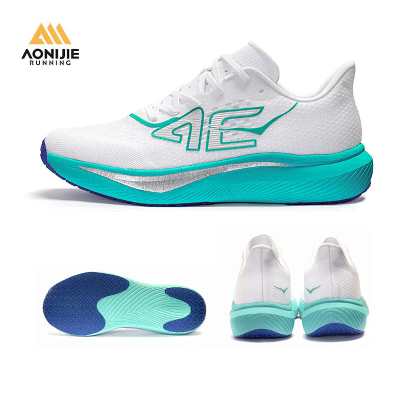 Cyan Marathon Running Cushioned Lightweight Breathable Shoes