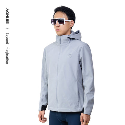 AONIJIE Men Waterproof Fleece-Lined Softshell Jacket-FM5208