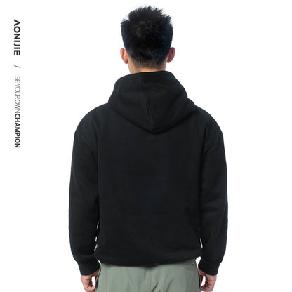 AONIJIE  Classic Black Athletic Hoodie - FM5227