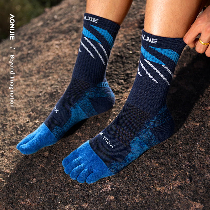 AONIJIE One Pair Crew Athletic Five-Toe Socks -E4846