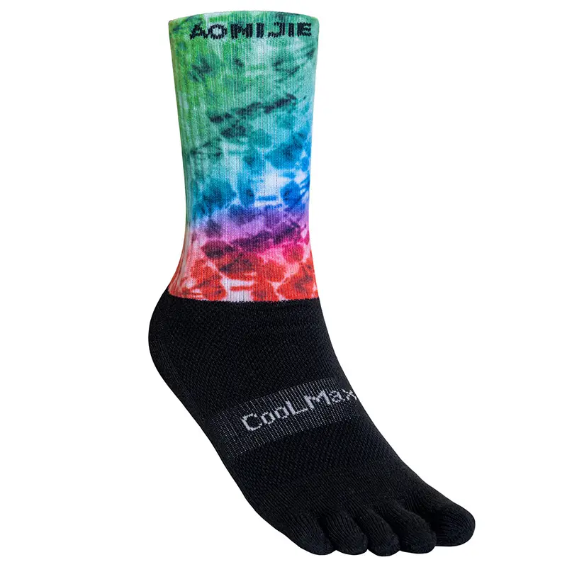 AONIJIE One Pair Five Mid-Calf Athletic Toe Socks - E4843