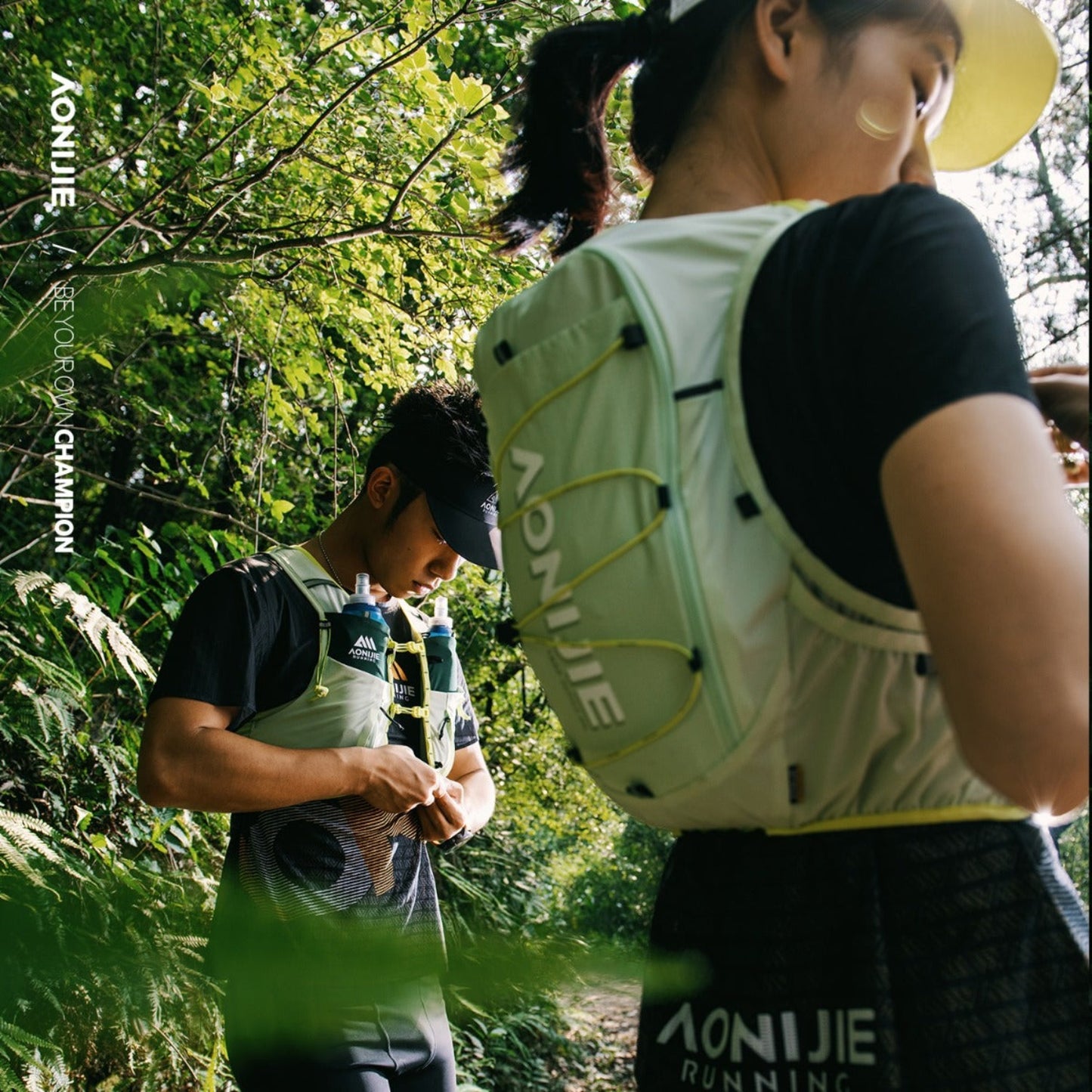 AONIJIE Light Green 10L Trail Running Vest Backpack - C9116