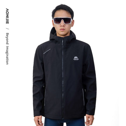 AONIJIE Men Waterproof Fleece-Lined Softshell Jacket-FM5208