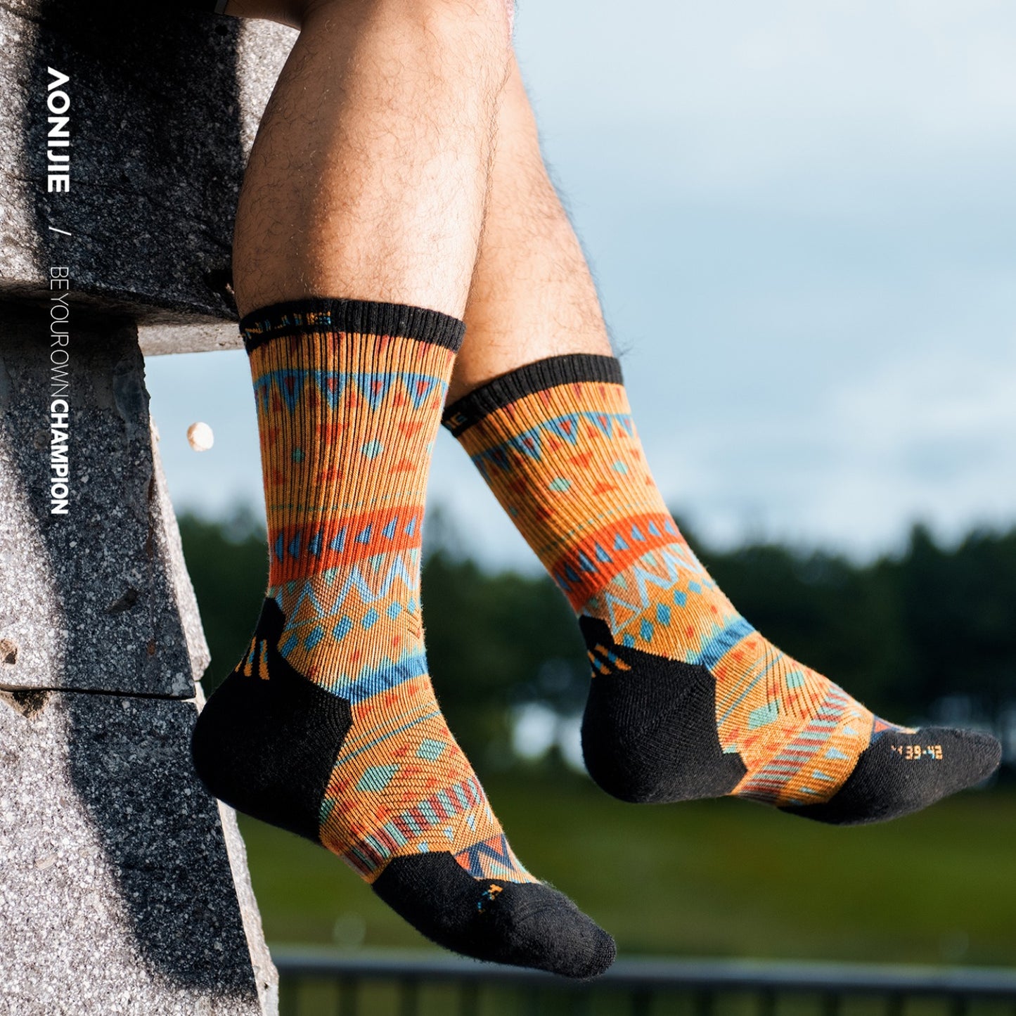 AONIJIE One Pair Merino Wool Socks -E4847