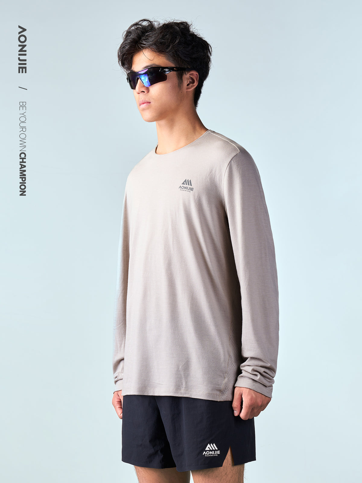 AONIJIE Men's Merino Wool Long-Sleeve Top -FM5270