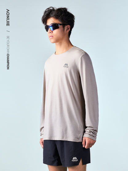 AONIJIE Men's Merino Wool Long-Sleeve Top -FM5270