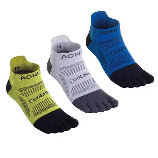 AONIJIE 3 Pairs Professional Running Low Cut Toe Socks-E4839