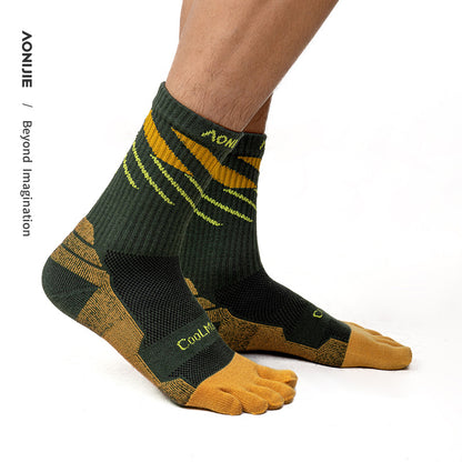 AONIJIE One Pair Crew Athletic Five-Toe Socks -E4846