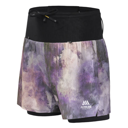 AONIJIE Men's Trail Running Waist Pack Shorts -FM5257