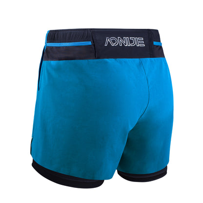 AONIJIE Men Stretch Lined Multi-Pocket Athletic Shorts -F5101 F5102