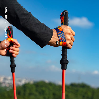 AONIJIE 4-section Folding Aluminum Alloy Trekking Poles-E4207