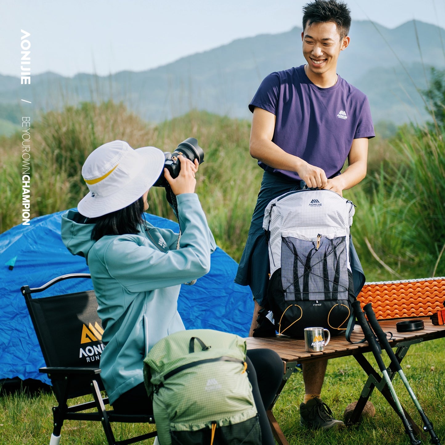 AONIJIE 42L Large Capacity Backpack + Free Rain Cover-FH2542
