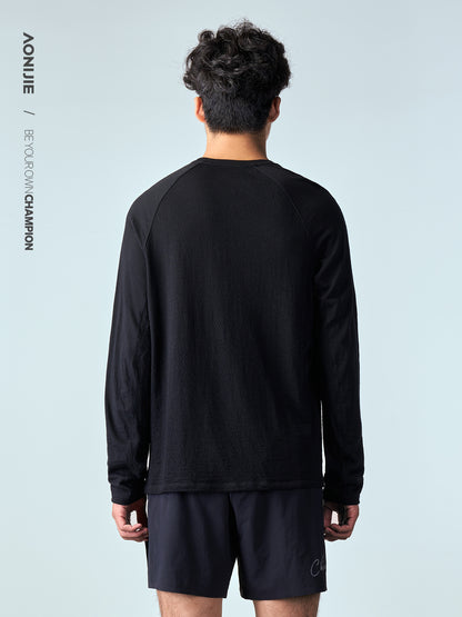 AONIJIE Men's Merino Wool Long-Sleeve Top -FM5270