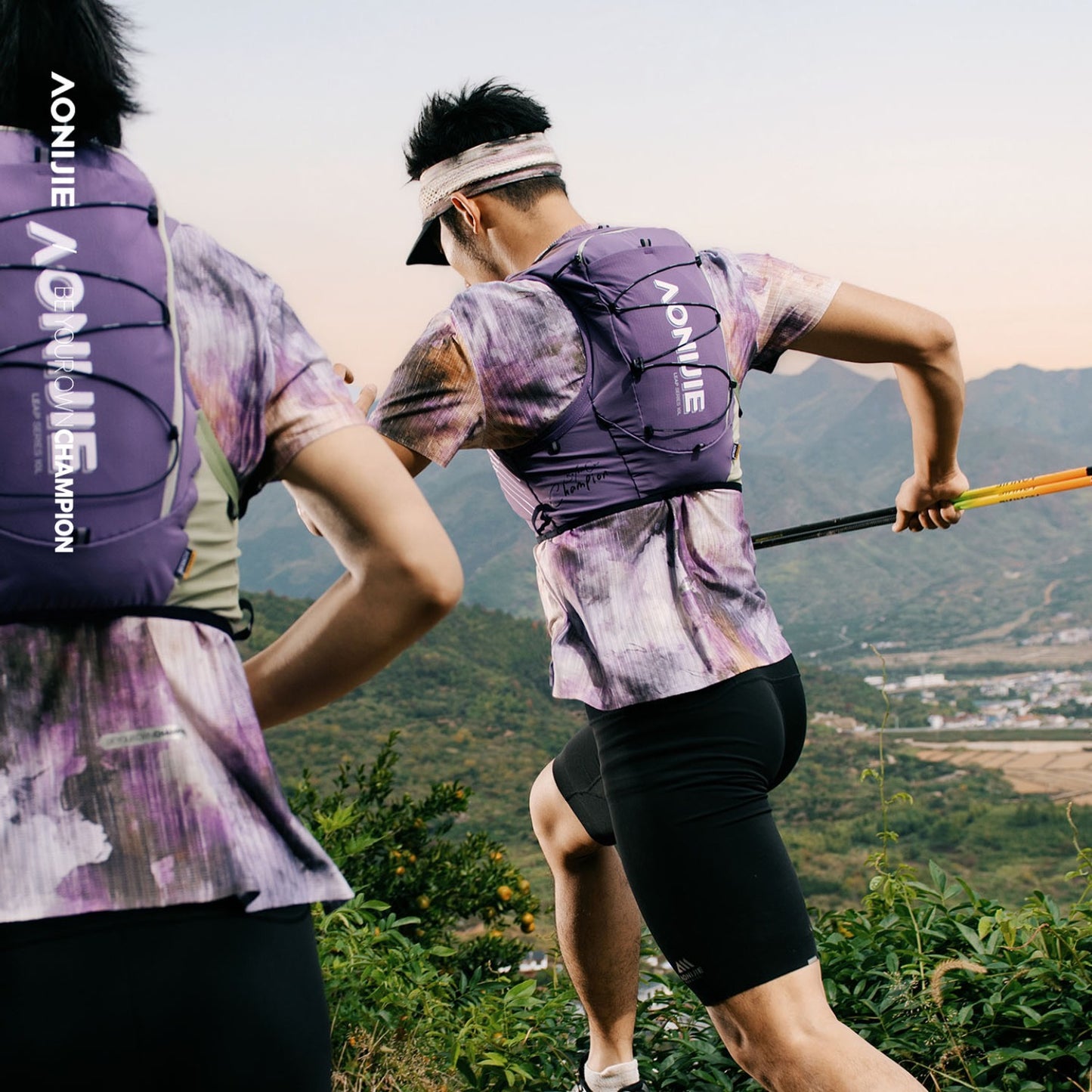 AONIJIE 10L Purple-green Trail Running Backpack - C9116