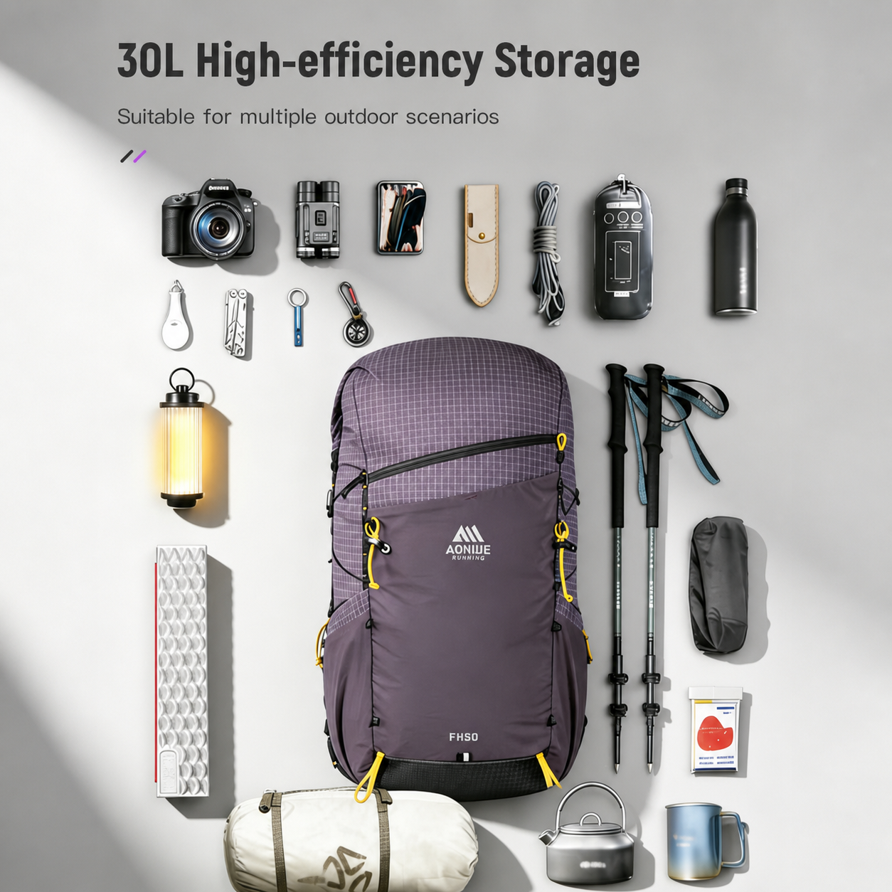 AONIJIE 30L Hiking Backpack — FH2530 Purple Edition (New Colorway)